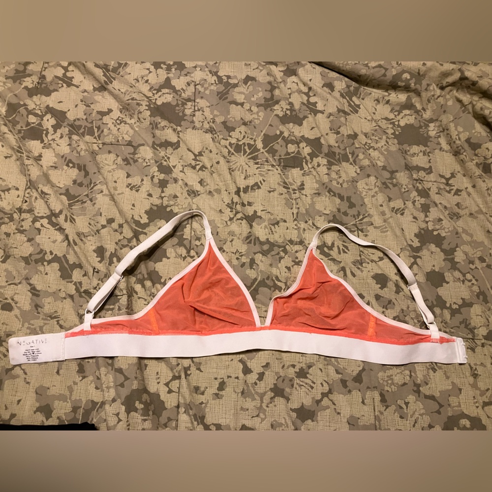 Negative Underwear Sieve Triangle Bra in Peach - Sheer Mesh Wireless - Size 1 - Picture 5 of 6